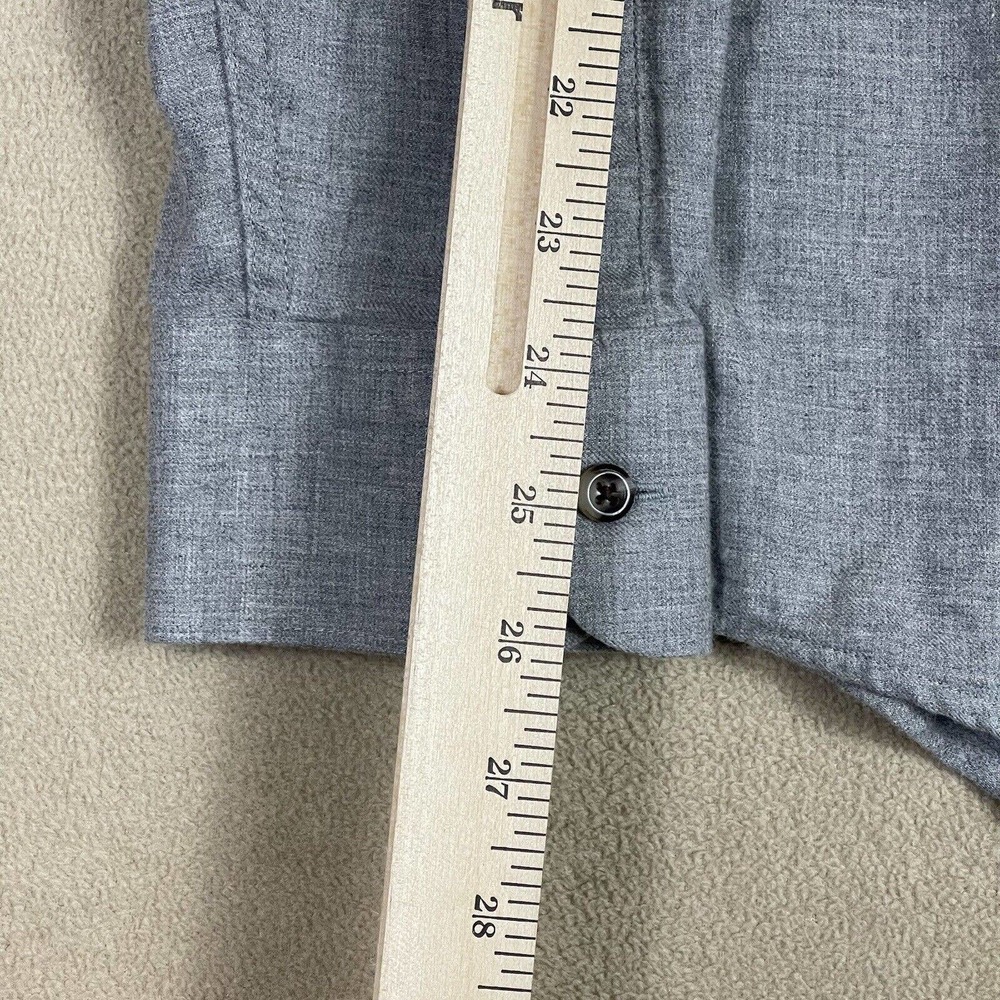 Travis Mathew Mens L Long Sleeve Button Up Shirt Gray 100% Cotton Chest Pocket - Picture 6 of 12